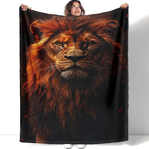 Majestic Realistic Lion Blanket
